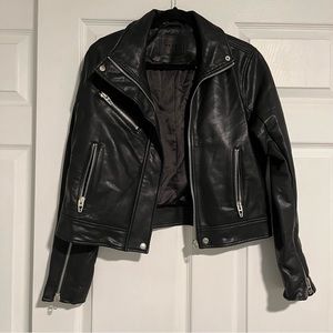 BLANK NYC Moto leather vegan faux jacket size L black